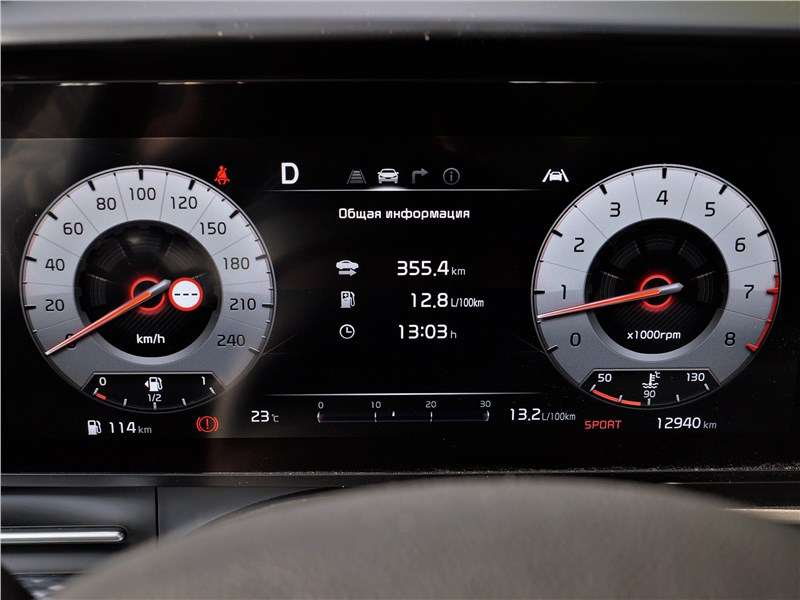 Фото KIA Carnival - ...а так — при настройке Sport. Расход топлива, видимый на фото, не связан со стилем вождения