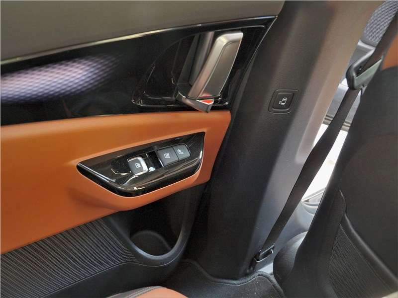 Фото KIA Carnival - Так выглядит внутренняя панель сдвижной двери. Привести в действие ее электропривод можно несколькими способами