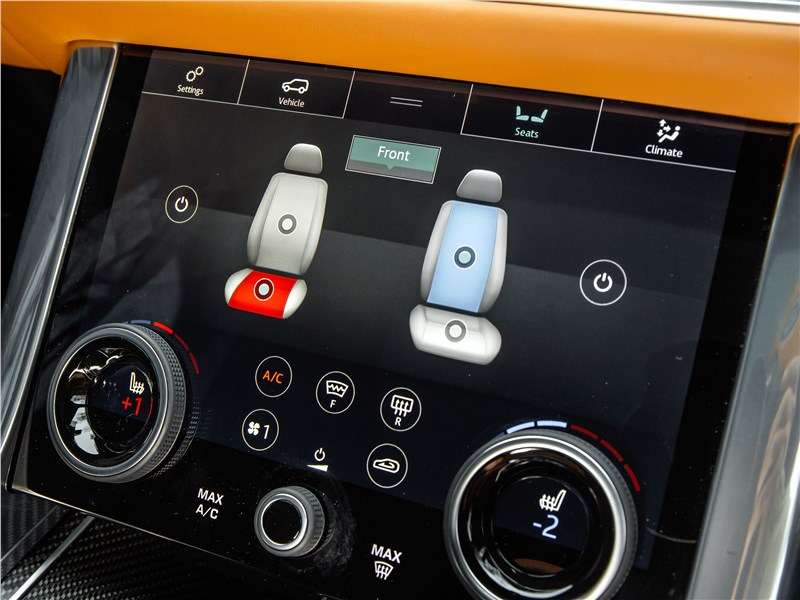 Фото Land Rover Range Rover Sport - С помощью нижнего экрана настраиваем «под себя» кресла, выбираем функцию подогрева или вентиляции, а также вид массажа
